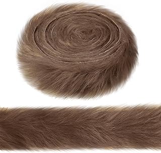 Syhood 2 Inches Wide Christmas Faux Fur Ribbon Trim Fabric Roll for Christmas Tree Decor or Wreath Bows Craft, 3 Yards Long (Coffee, 2 Inch)