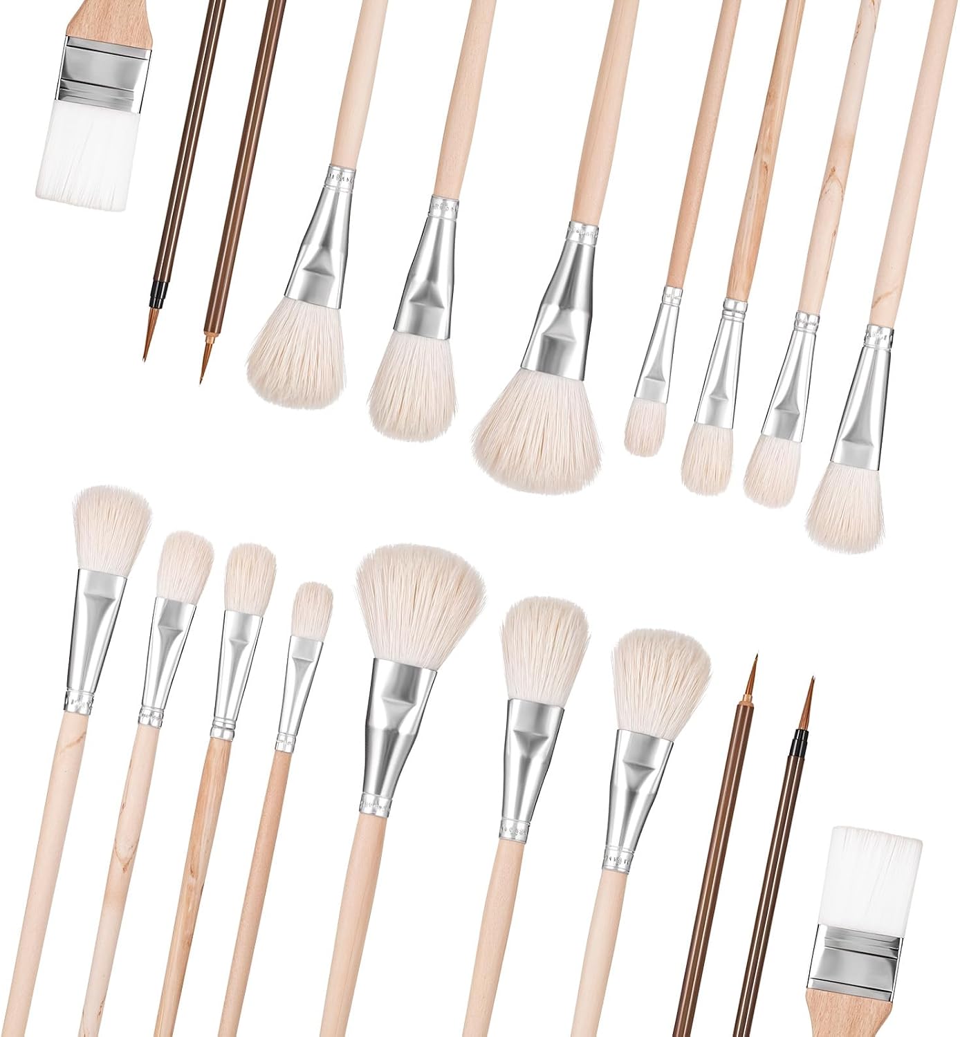 10 Pcs Pottery Glaze Brushes Glazing Goat Hair Blending Brush Ceramic Brushes Set Watercolor Paintbrush Underglaze Brushes for Pottery Wool Art Paintbrush Tool for Oil Pottery Acrylic