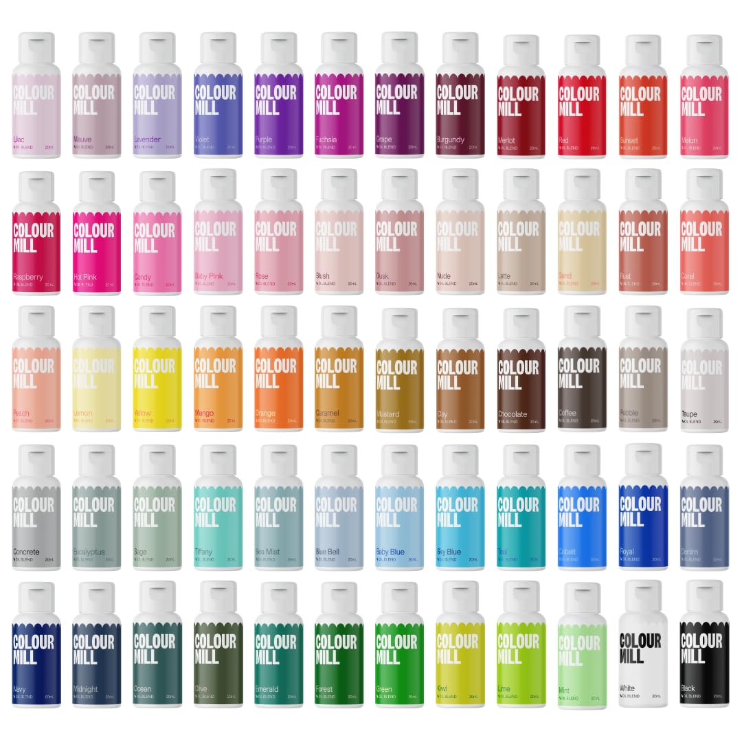 Colour Mill Oil Blend Food Coloring, Complete Collection - 20 Milliliters Each of 60 Colors