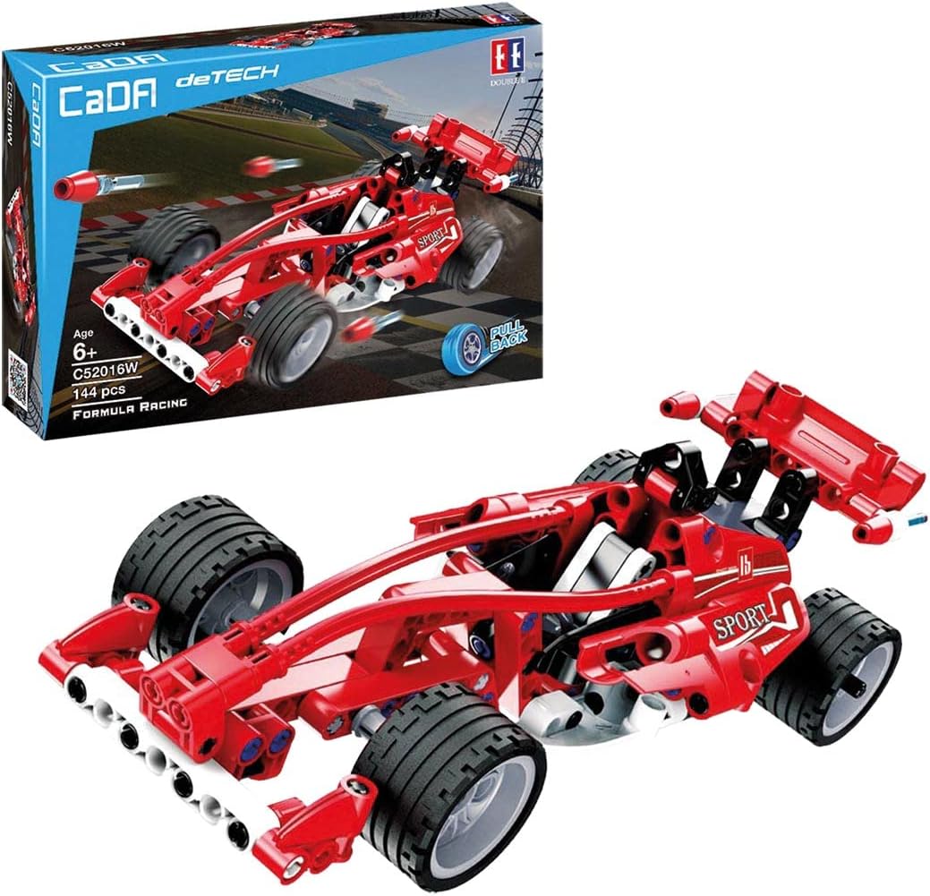 Formula Racing with pullback motor, 144 parts (compatible with Lego Technic e.g. 42026), C52016W