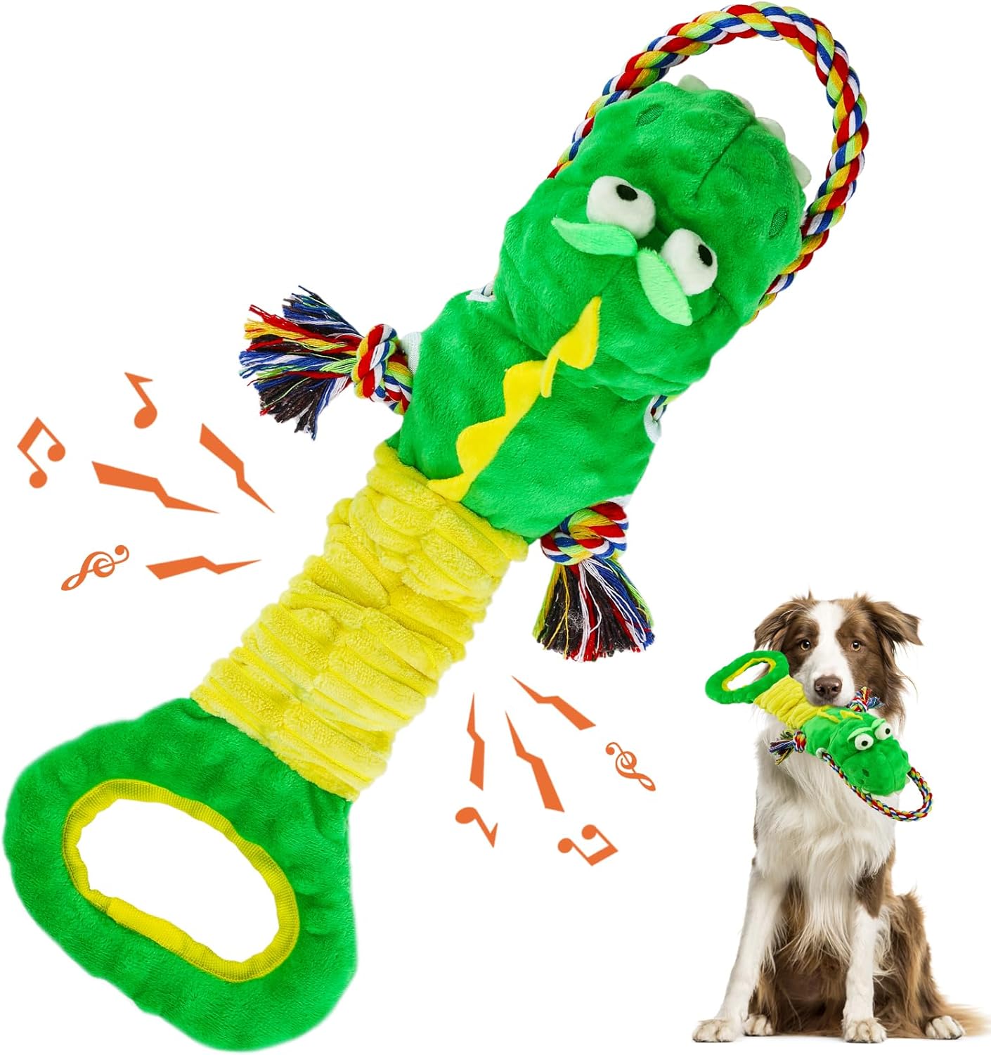 Squeaky Dog Toys for Large Dogs, Interactive Dog Toys, Puppy Toys to Keep Them Busy, Puppy Chew Toys for Teething, Tug of War Dog Toys to Keep Them Busy, Big Dog Toys & Puppy Teething Toys