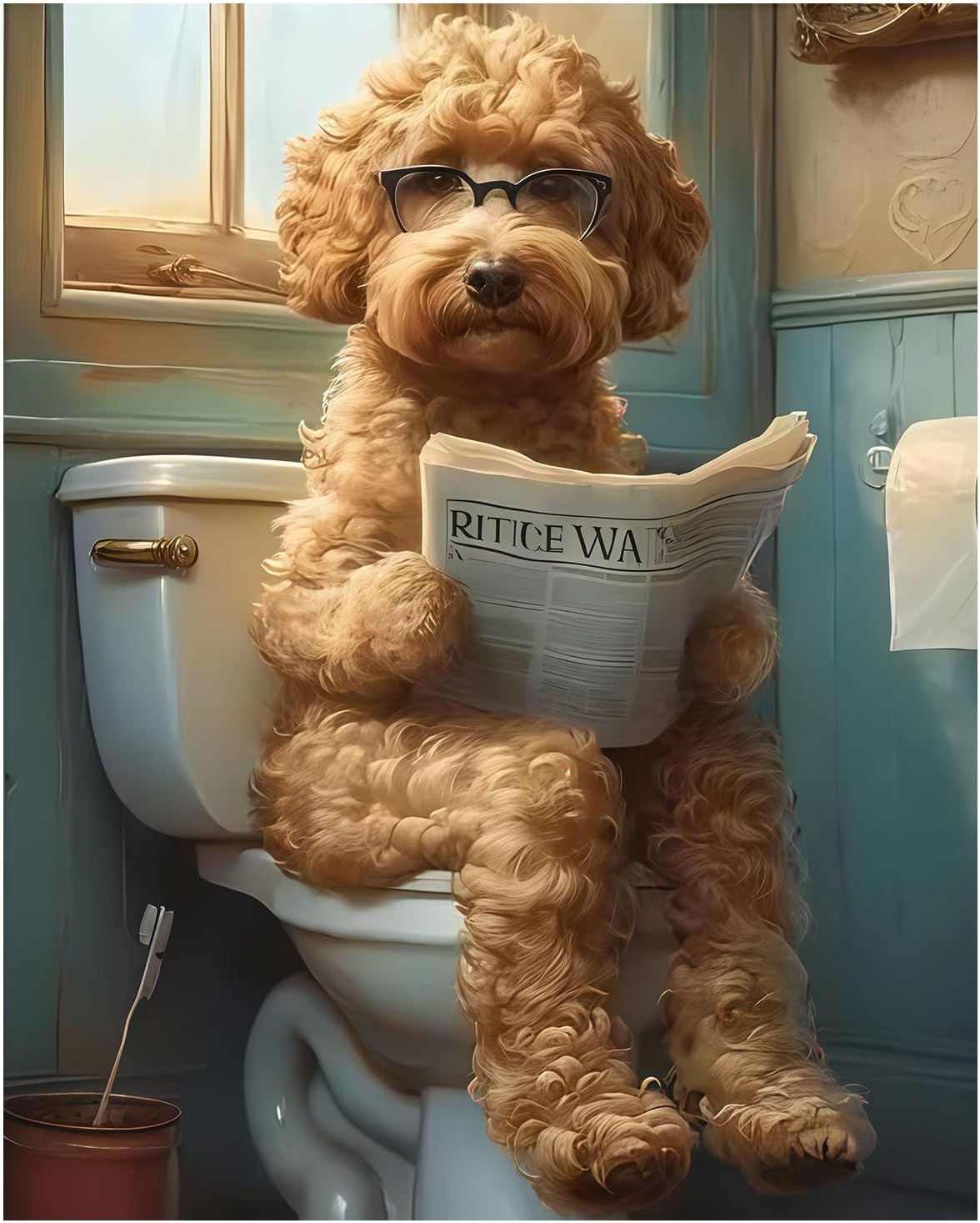 Reivworl Dog Paint by Numbers Kit for Adults, Dog Paint by Number for Beginners, Adult Paint by Number Kits for Gifts and Home Wall Decor 16x20 Inch