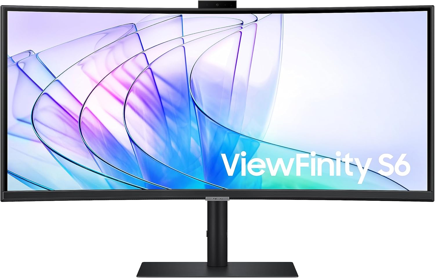 Samsung 34-Inch ViewFinity S65VC Series Ultra-WQHD Curved Computer Monitor, 100Hz, AMD FreeSync, HDR10, USB-C, Built-in Speaker, Camera, KVM Switch, Eye Care, Eco-Packaging, LS34C650VANXGO, Black