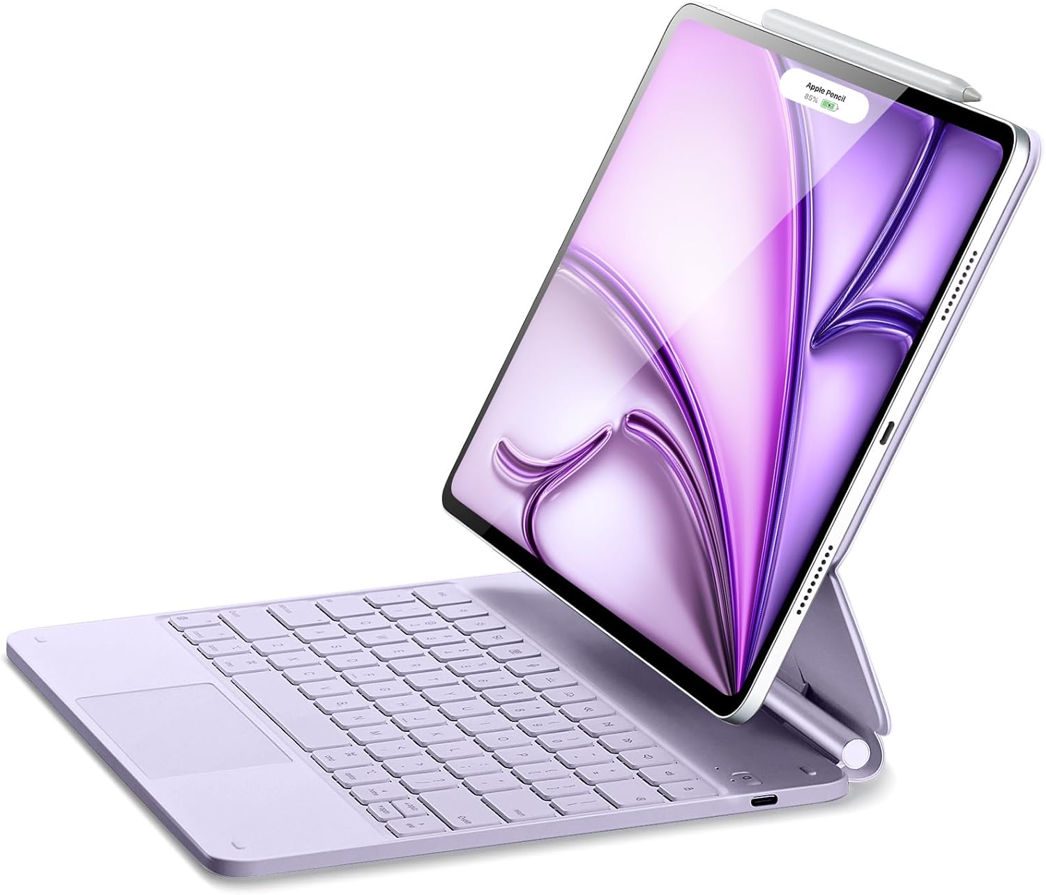 ESR iPad Air 13 inch Case Keyboard (M3,2025/M2,2024), iPad Pro 12.9 inch Magic Keyboard, Easy-Set Floating Cantilever Stand, Precision Multi-Touch Trackpad, Rebound Series, Purple【NOT for Pro 13】