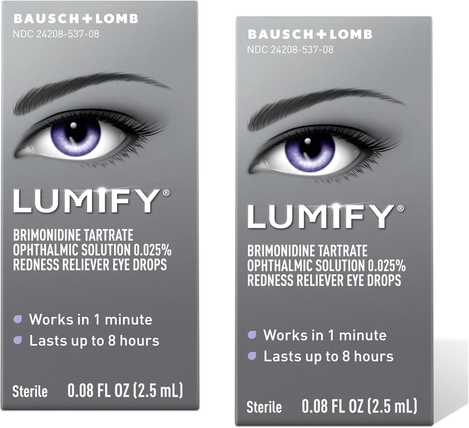 LUMIFY Redness Reliever Eye Drops 0.08 fl oz (2.5 mL) Pack of 2