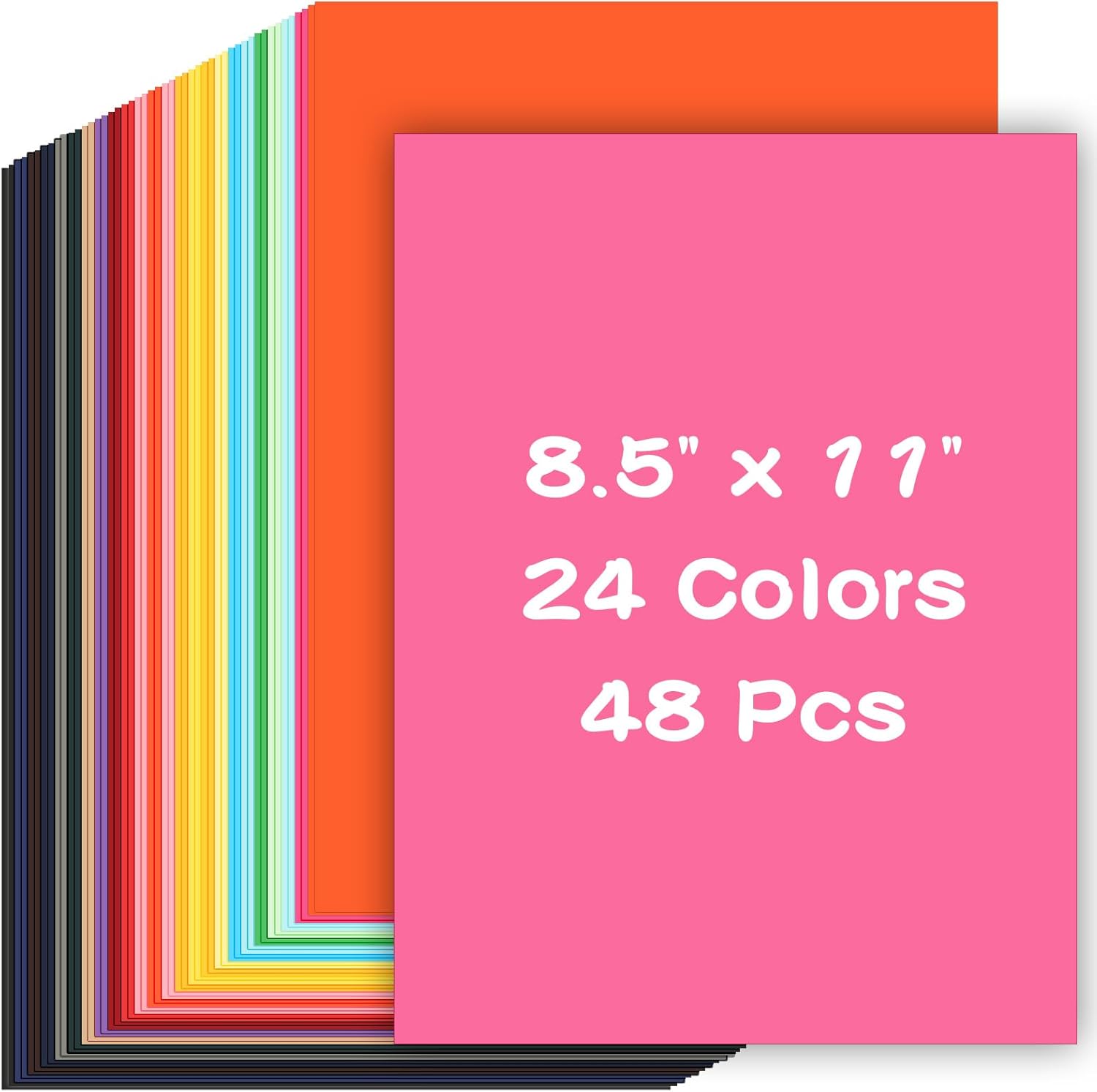 Colored Cardstock 48 Sheets, Assorted Colors A4 Size Cardstock Paper 8.5" x 11, 200GSM 75 lb Colored Card Stock for Card Making, Craft, Scrapbooking, Party Decors, Kids School Supplies