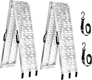 MAXIVMAN Loading Ramps for Pickup Trucks, 1500lbs Capacity Aluminum ATV Ramps for Pickup Trucks, Truck Ramps with Rubber Handles, Non-Slip, Lightweight, 2PC