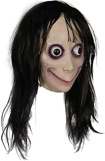 MOLEZU MOMO Mask for Adult Horror Devil Mask, Scary Costume Halloween Creepy Cosplay Party Decoration Prop