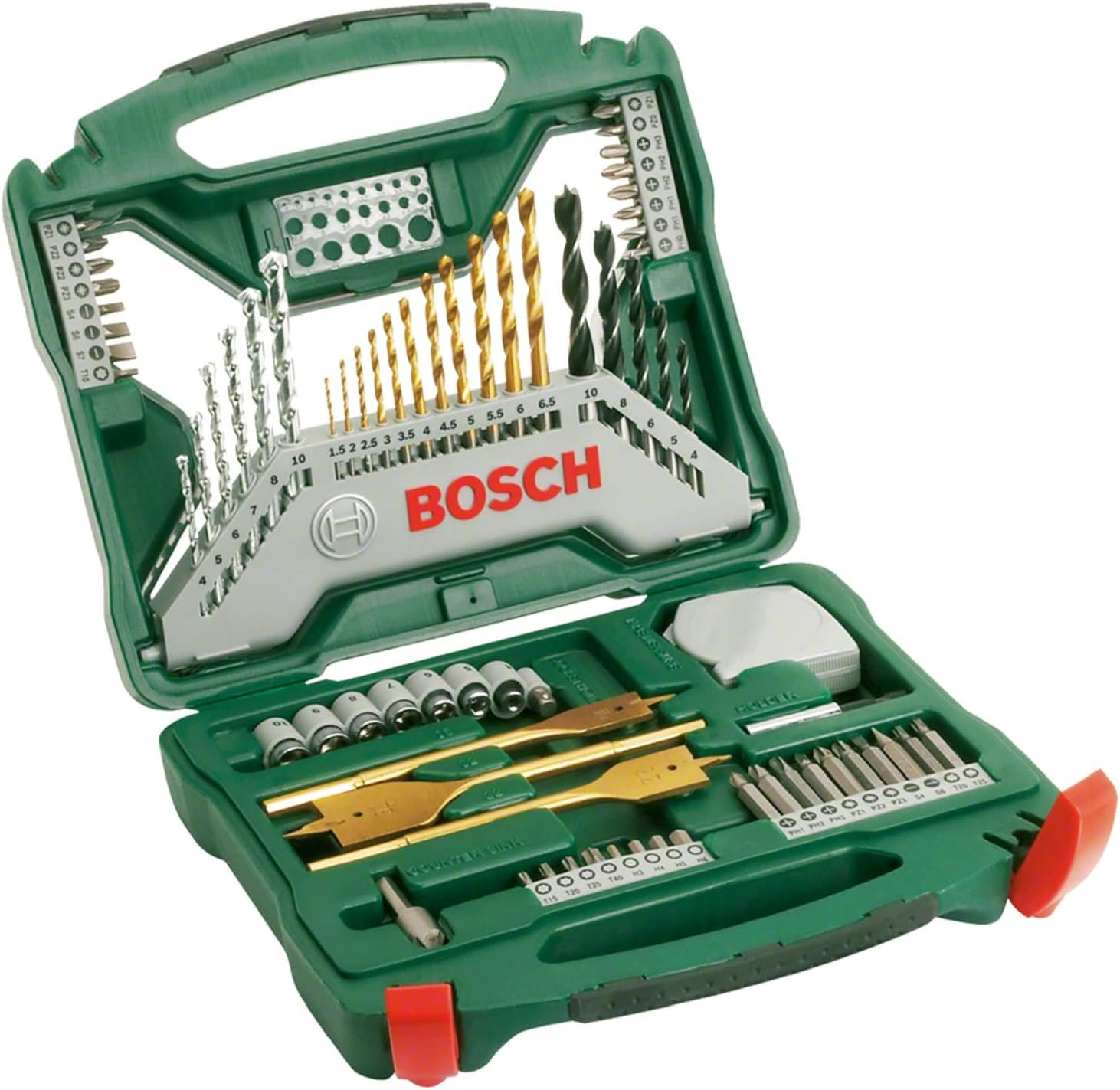 Bosch 70-Pieces X-Line Titanium Drill and Screwdriver Bit Set (for Wood, Masonry and Metal, Accessories Drills)