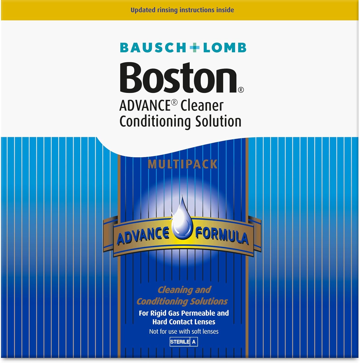 Boston Advance Cleaner Conditioning Solution Multipack - 3x 30ml Cleaner, 3x 120ml Conditioning Solution, Contact Lens Solution for Rigid Gas Permeable & Hard Contact Lenses, 1x Lens Case Included