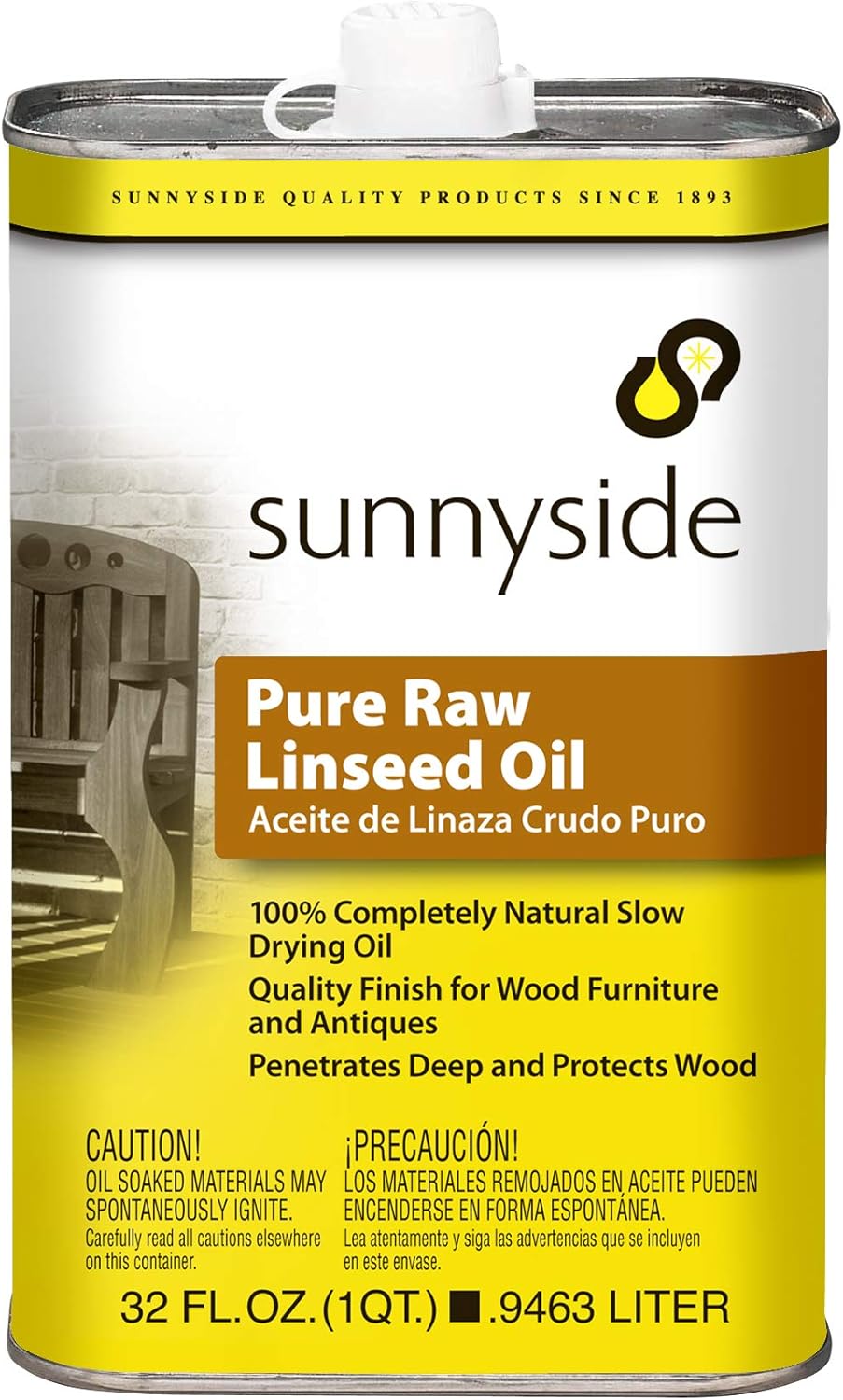 Sunnyside Corporation 87332 Pure Raw Linseed Oil, Quart