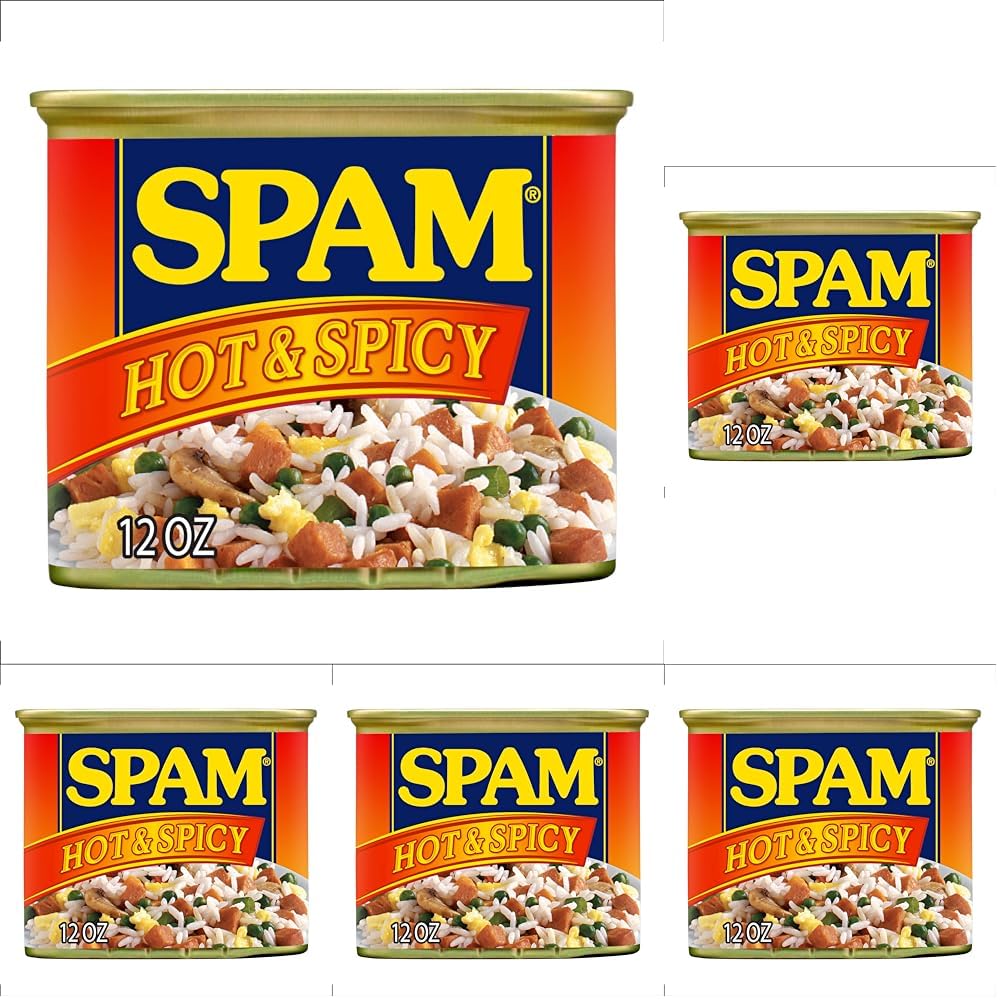 Spam Hot & Spicy, 12 Ounce Can (Pack of 5)