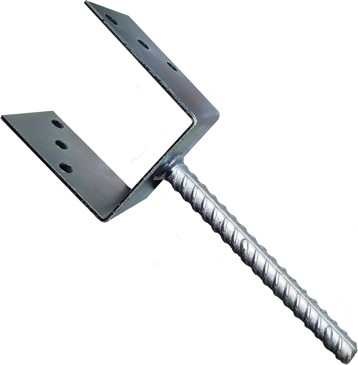 LLB Fence Posts Support U Type Pergola Brackets Extender Foot Shaped Concrete in "U" Heavy Duty Posts Anchor Tool Spikes Steel Galvanised 4mm Thick 100 x 100 x 60mm- 4 Inch x 4 Inch x 2.3 Inch