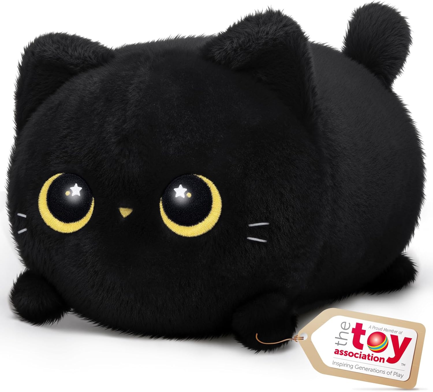 Mewaii 8'' Soft Black Cat Plush Pillow – Adorable Cuddle Plush Toy, Squishy Stuffed Animal for Kids, Adults, and Plushie Lovers, Perfect for Hugging and Relaxing