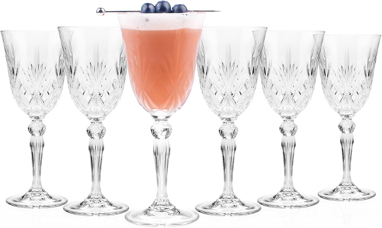 RCR Crystal Melodia Wine Glasses - Set of 12 210ml Drinking Glasses, Wine Tasting Set, Luxion Crystal Glassware, Luxury Wine Goblets, Dishwasher Safe, Ideal for Entertaining/Special Occasions