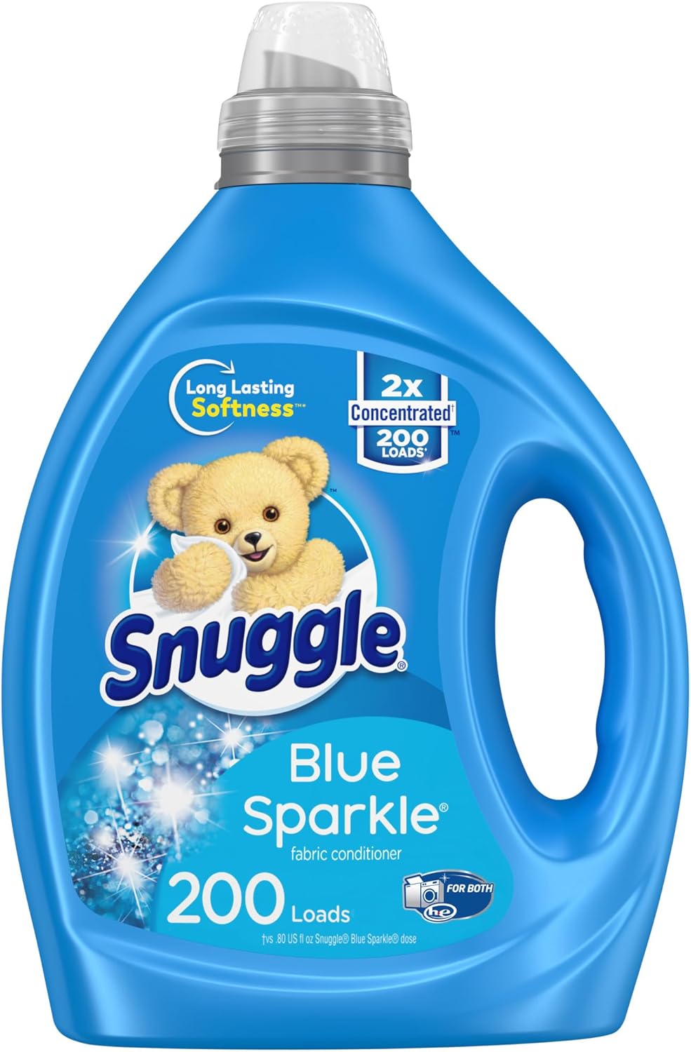 Snuggle Blue Sparkle Liquid Fabric Softener, 2X Concentrated, 200 Loads, 80 Fl Oz