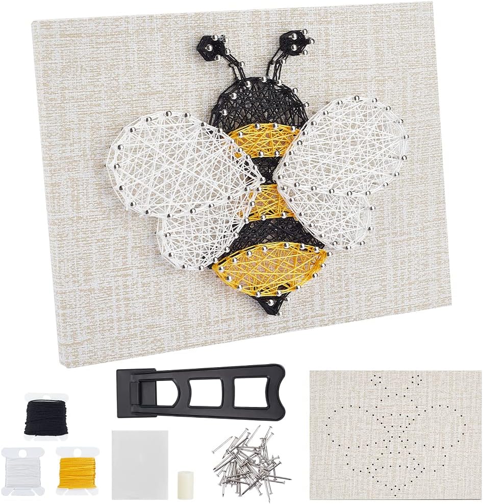 WEBEEDY 3D String Art Kit for Adults Beginners, DIY Bee String Art and Craft Kit Include All Necessary Accessories and Frame, Home Wall Decor Birthday Handmade Gift for Women Mother's Day Father's Day