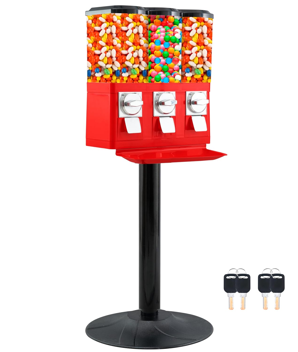 Candy Machine Dispenser Gumball & Candy Vending Machine Supports Large Gum Balls with Coin Operated for Commercial Use Includes Anti Theft Lock Meets FDA Norms