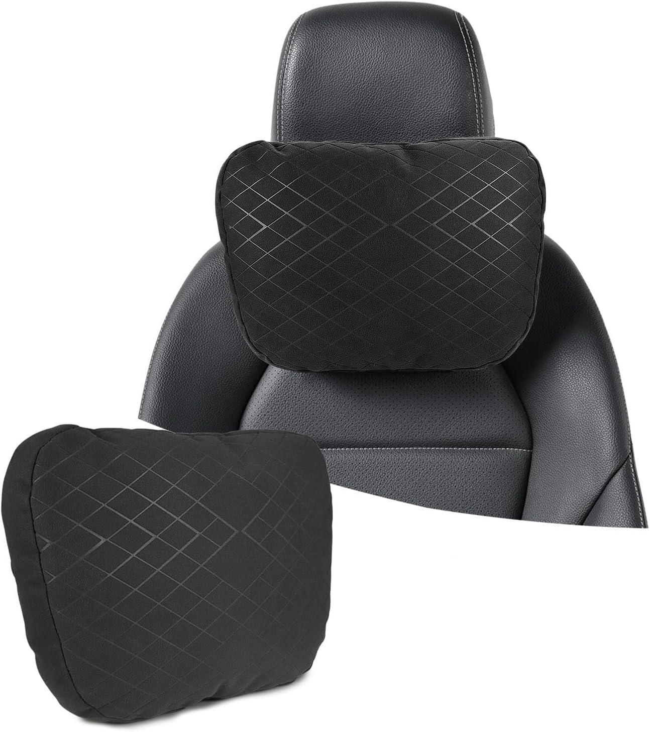 Suede Car Neck Pillow for Tesla 3 Highland Model Y Juniper 2025 2026 with Adjustable Elastic Strap Soft Vehicle Seat Headrest Cushion, Auto Neck Support,Tesla Interior Accessories【1 Piece】
