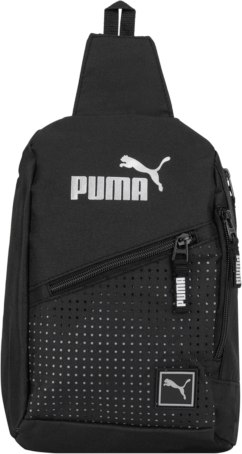 PUMA EVERCAT SIDEWALL SLING BACKPACK,Black/Silver,One Size