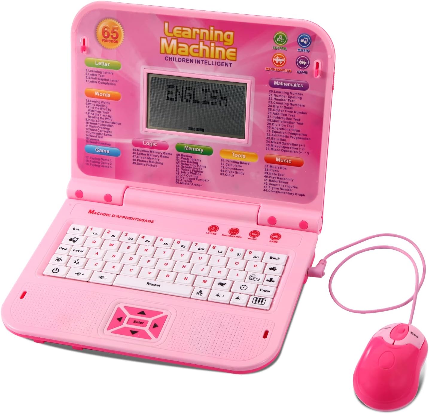 LESHITIAN Kids Laptop, 65 Learning Modes, Educational Learning Computers for Kids Ages 3+