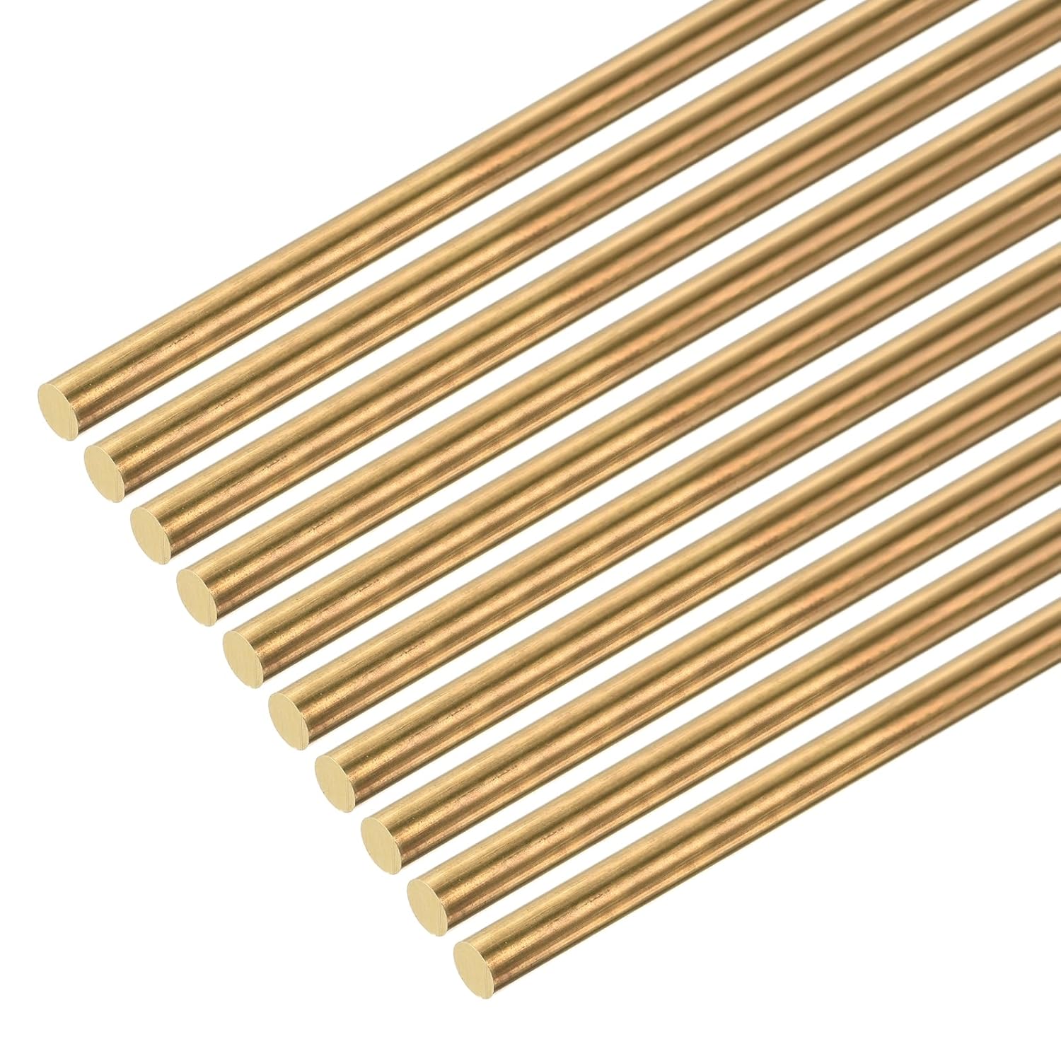 DMiotech 10 Pack 1.5mm x 150mm Brass Rods, Solid Round Brass Rod for DIY Craft, Model Making, Hardware & More
