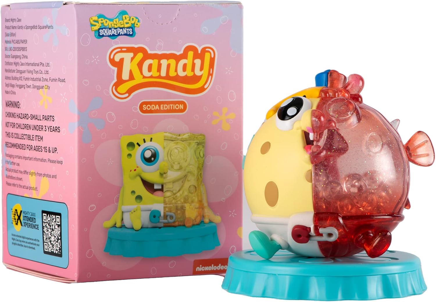 Mighty Jaxx Kandy X SpongeBob SquarePants (Soda Edition) | Blind Box Toy Collectible Figurines | One Pack - Contains One Random Figure (LND-22KXSBSPBB13)