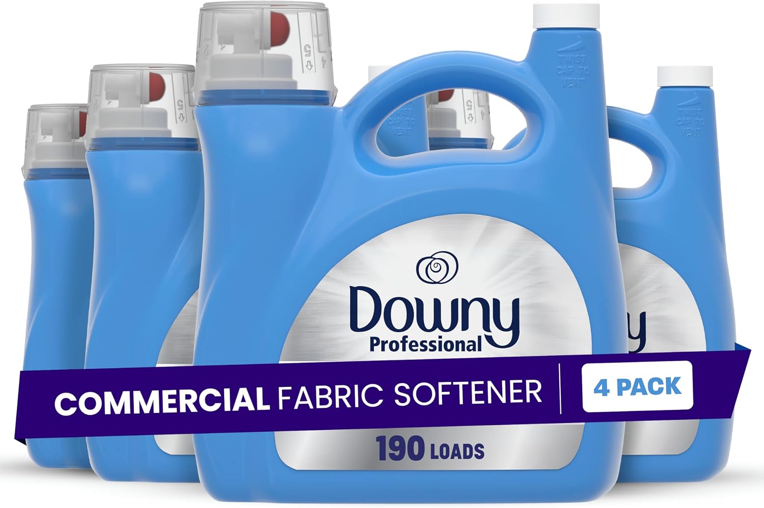 Downy Fabric Softener Liquid, Commercial & Residential (190 loads, 4 pack)