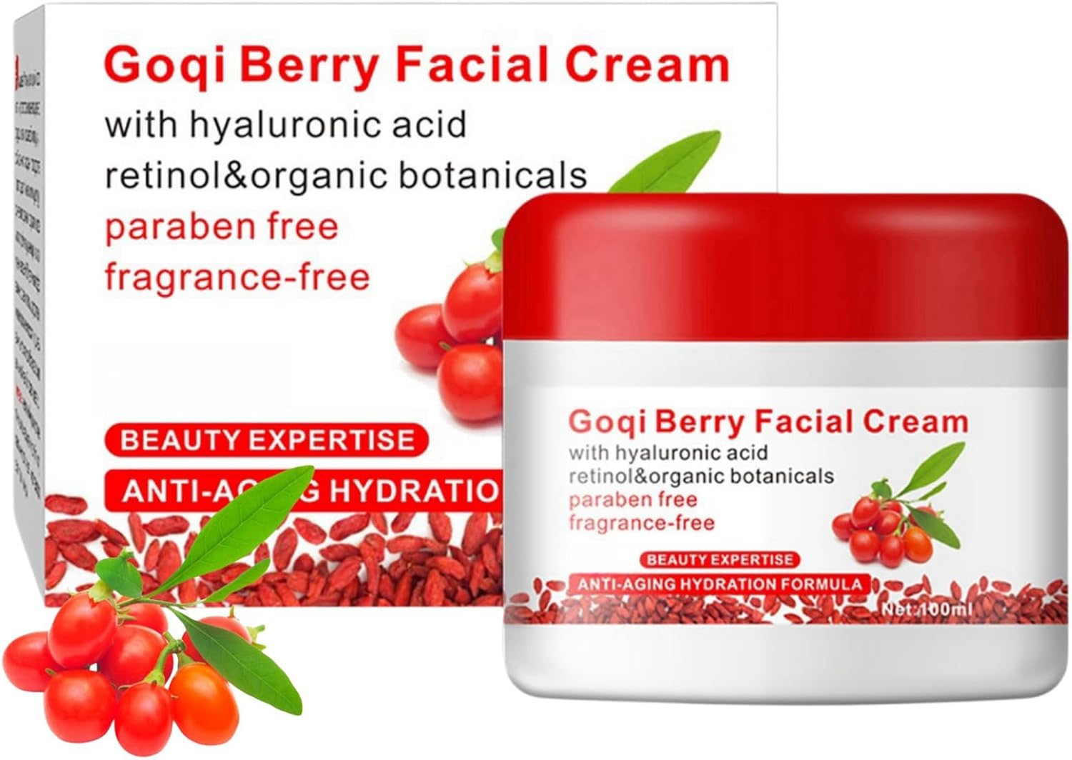 100g Berry Face Cream,Go-Ji Berry Facial Cream,Face Moisturizer Go-Ji Cream,Anti Wrinkle Cream,Anti Aging Face Cream,Face Cream for Women,Face Moisturiser,Moisturizing Revitalizing Cream