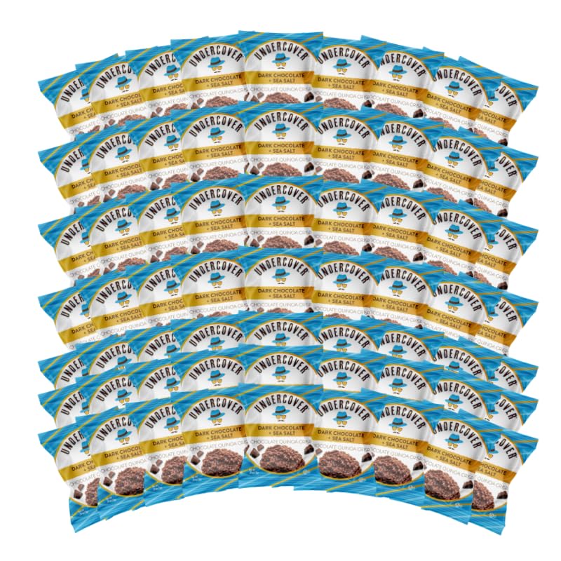 Undercover Chocolate Quinoa Crisps - Dark Chocolate + Sea Salt | 70-Count, Individually Wrapped Crisps | Gluten Free, Nut-Free, Allergen Friendly, Kosher, Plant-Based