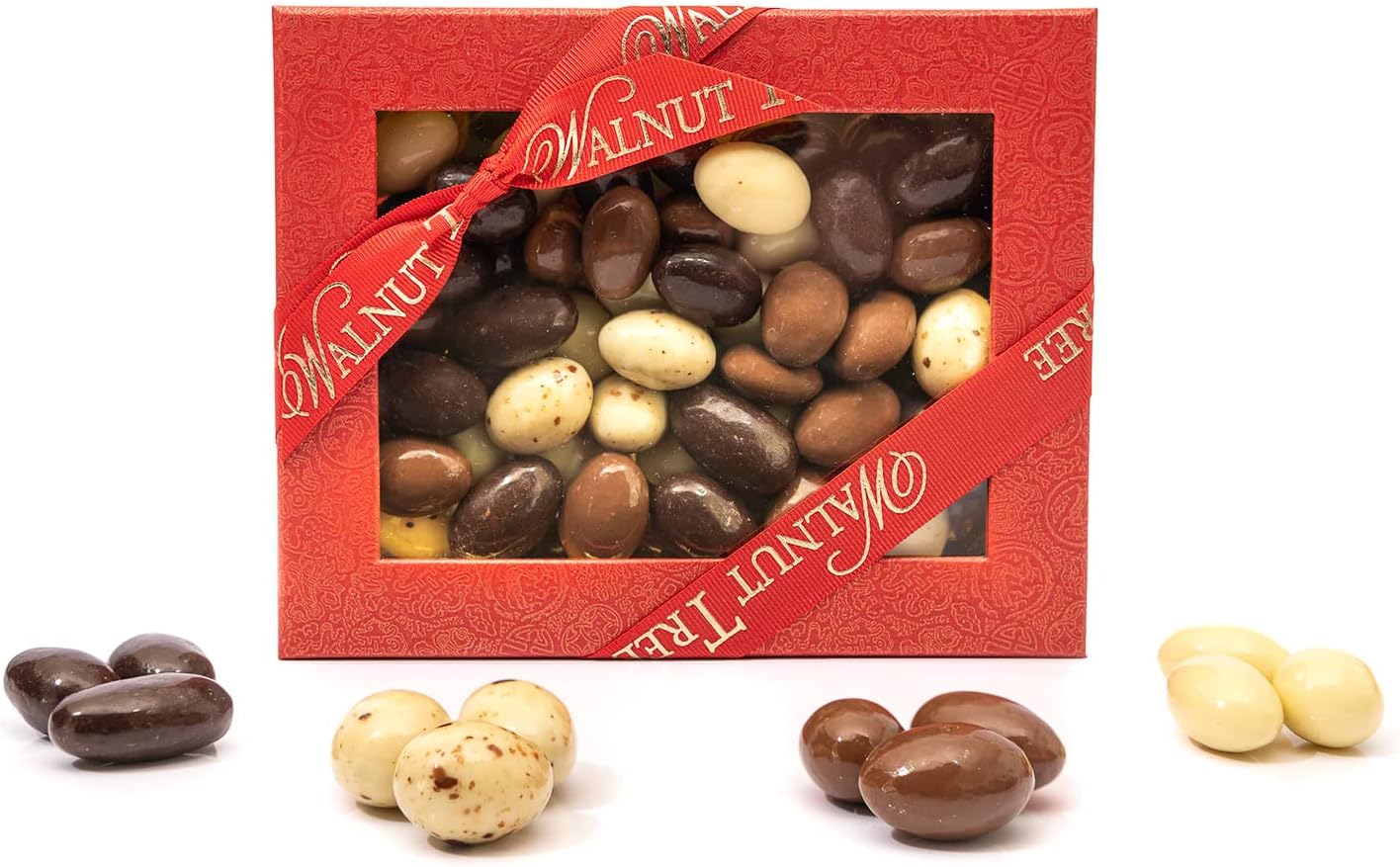 Walnut Tree – Gourmet Almonds Gift, Covered in Milk, White & Dark Chocolate – Handpacked in the UK – Great Taste Award Winner – Luxury Gift Selection, Birthday, Anniversary, 300g
