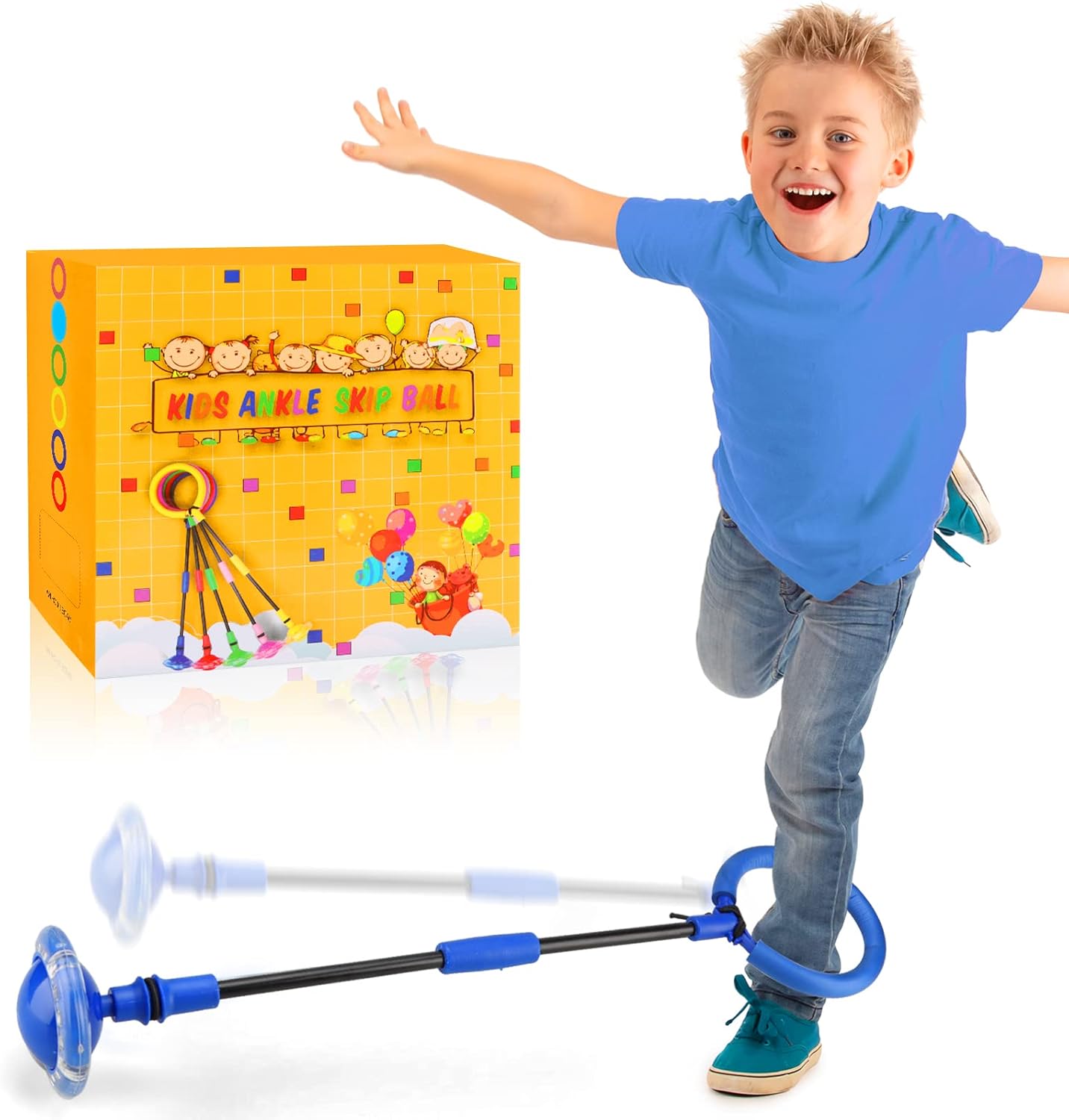 Chridark Toys for Kids 3-8 Year Old: Ankle Skip Ball for Kids Gifts for 3 4 5 6 7 8 9 10 Year Old Boys Girls Toy Birthday Presents Game Toys for Garden Outside Kid Adult