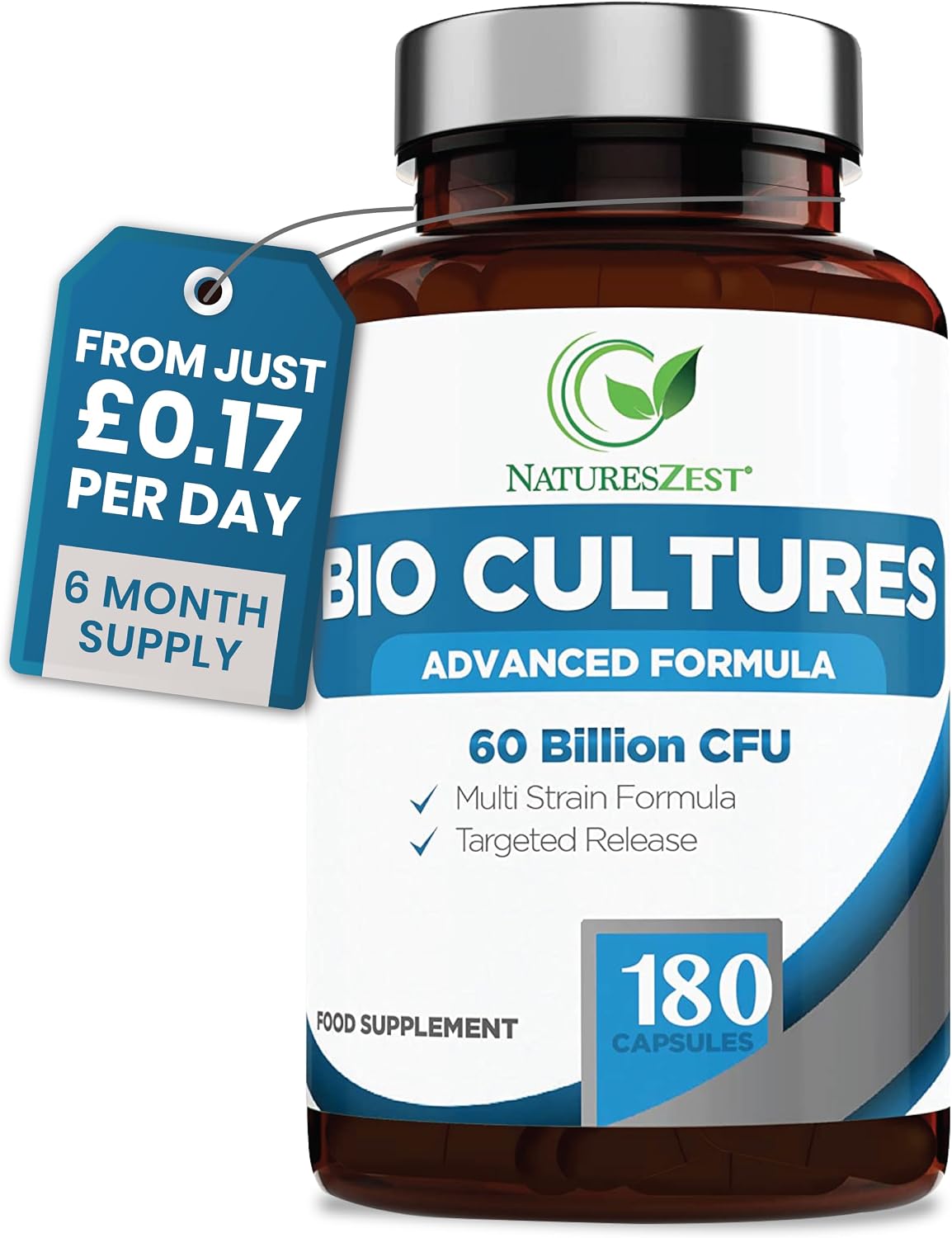 Bio Cultures Complex 60 Billion CFU, 180 Vegan Capsules