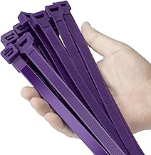12 inch Purple Zip Ties Heavy Duty 100 PCS, 250 LBS Ultra Exclusive Strong Plastic Wire Ties, Large Cable Ties Extra Long Tie Wraps, Indoor and Outdoor UV Resistant