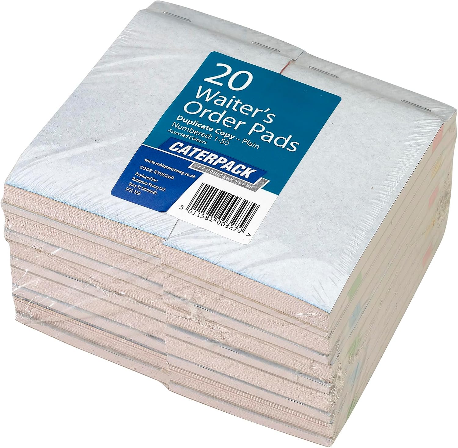 Caterpack by Robinson Young - Waiters Order Pads Duplicate Copy, 20 Pads for use in Restaurants, cafes, and Bars