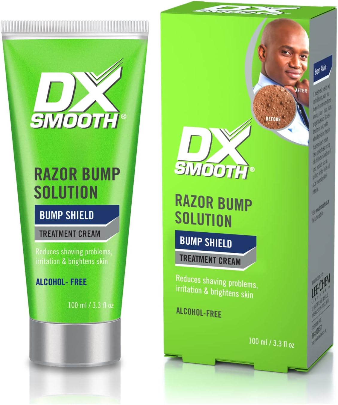 DX Smooth Bump Shield Treatment Cream – Alcohol-Free Razor Bump + Ingrown Hair Solution for PFB for Men – 100ml