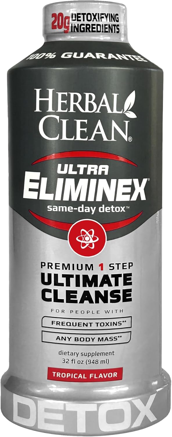 Herbal Clean - Ultra Eliminex, Premium 1 Step Ultimate Cleanse, Same-Day Detox, (Tropical Fruit, 32 fl oz)
