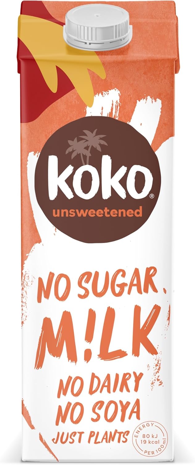Koko Dairy Free Unsweetened Milk, 1L (Long Life), Pack of 1