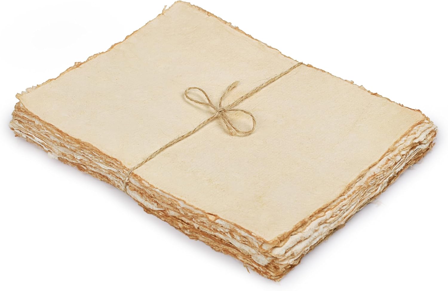 LEATHER VILLAGE Watercolor Paper - 6 X 4 inches, 50 Sheets - Mixed Media Watercolor Paper - 150 GSM Thick Deckle Edge Virgin Cotton Handmade Paper - Vintage Toned