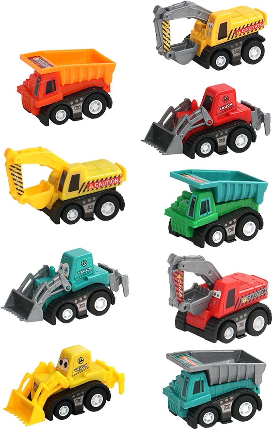 Fajiabao Construction Toy Cars for 3+ Years Old Toddler Boy Toys Mini Pull Back Cars Small Truck Prize Box Toys for Kids Toddler Party Favors Sensory Bin Filler Bulk(Color Random)