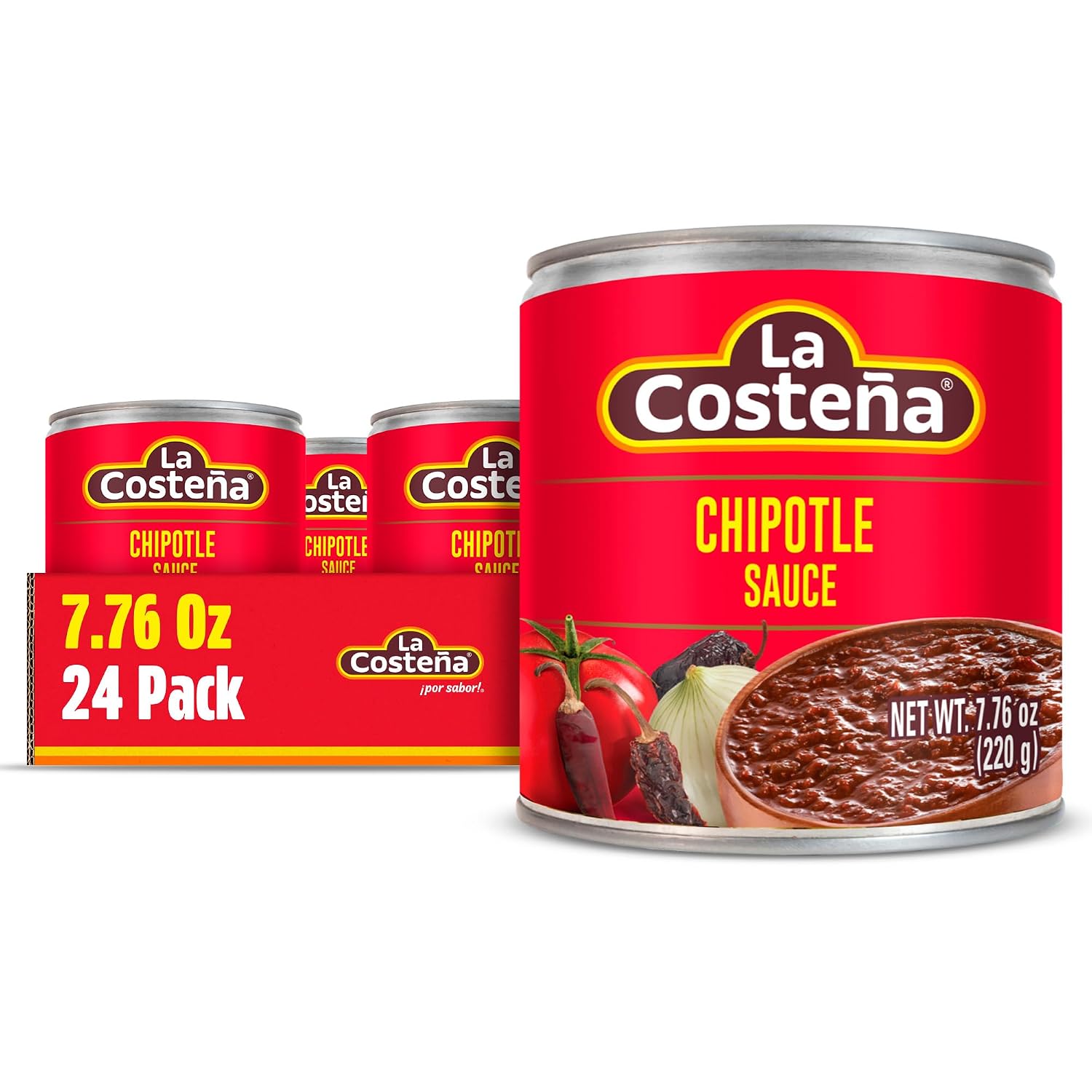 La Costeña Chipotle Salsa - Chipotle Peppers Spicy Salsa - 7.76oz, 24 Pack | Mexican Food, Enchilada Sauce, Adobo Sauce, Fajita Seasoning, Aioli, Birria & Street Taco Seasoning