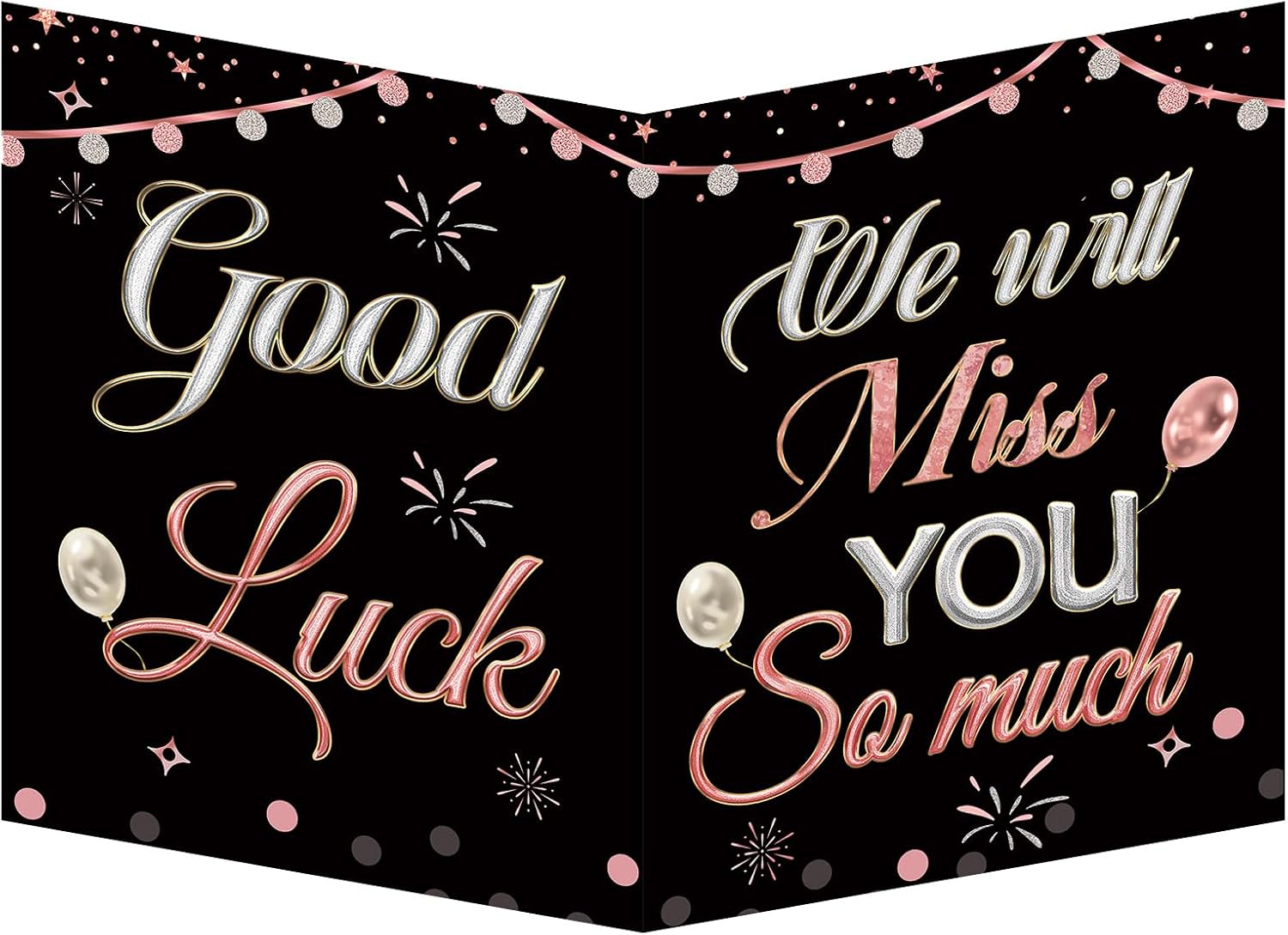 Jumbo Farewell Card for Women Coworkers, Large Retirement Card with Envelope, Farewell Party Decorations, Going Away Gifts for Colleages Women Her 13.8 x 21.6 Inch (Rose Gold)
