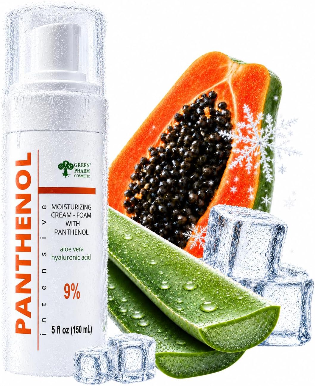 9% Panthenol Foam Moisturizer for Instant Redness Relief - Regenerates Skin Barrier with Aloe Vera & Hyaluronic Acid | After Sun, Tattoo Care & Hair Transplant Spray | Safe for Baby & Sensitive Skin