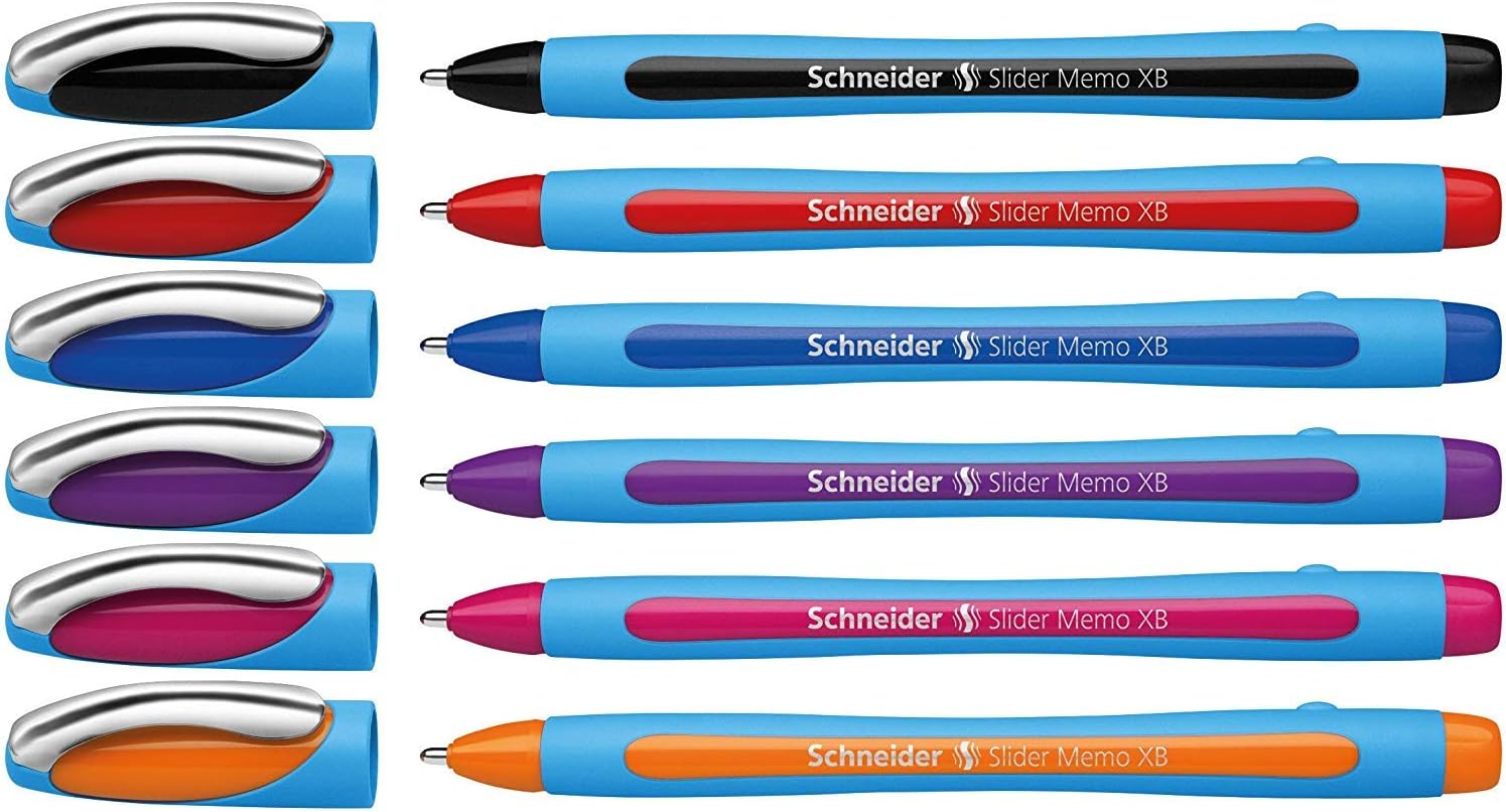 Schneider Slider Memo 150296 Ballpoint Pen Case XB Tip Pack of 6