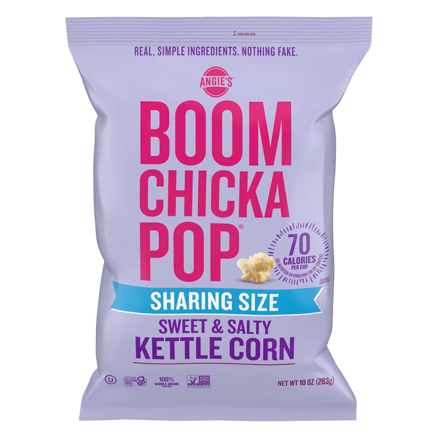 Angie's BOOMCHICKAPOP Sweet and Salty Kettle Corn Popcorn, Gluten Free, Party Size 10 oz.