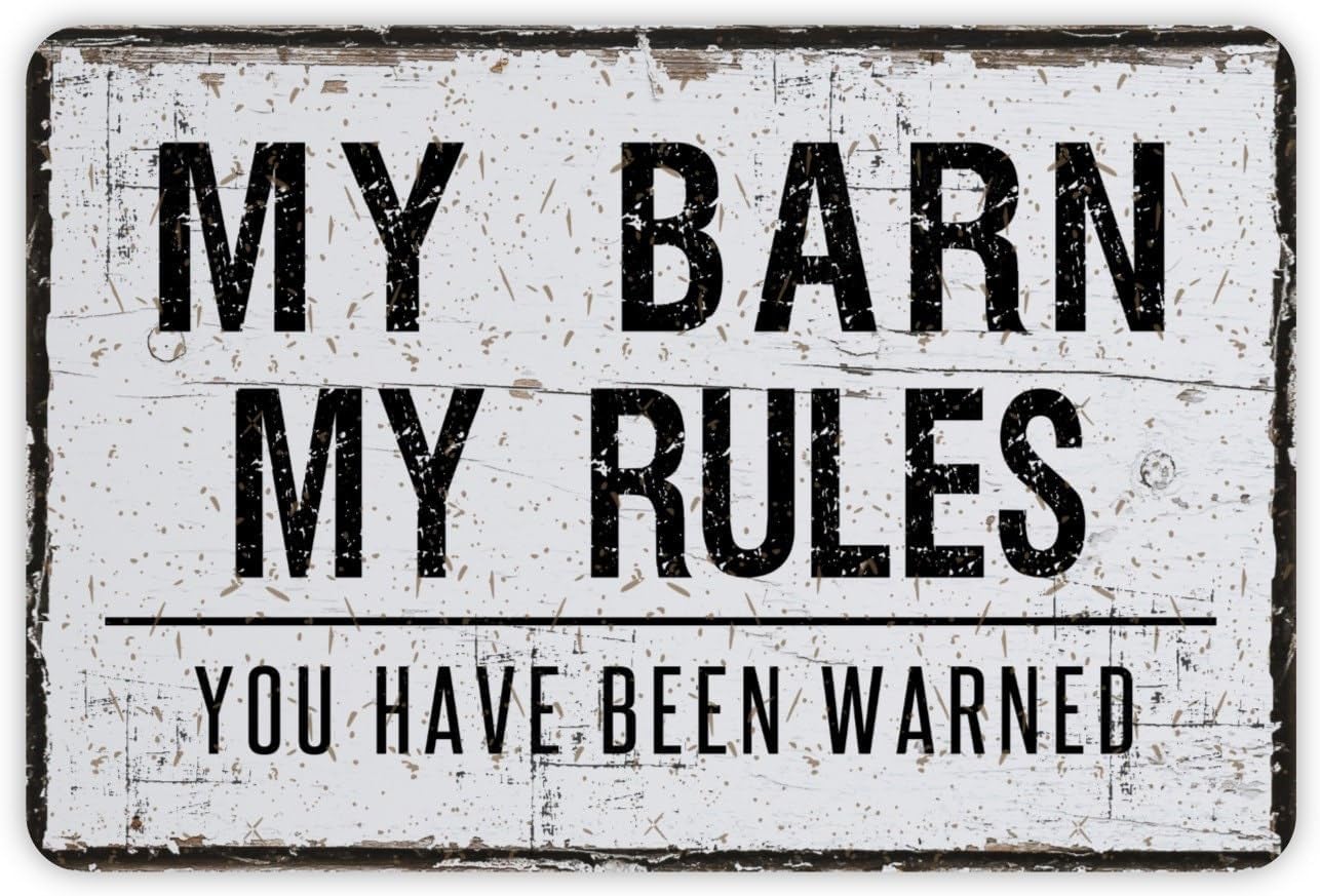 Vintage Style My Barn My Rules Metal Sign Vintage Wall Decor Metal Sign 8" x 12",24ja03sbB15