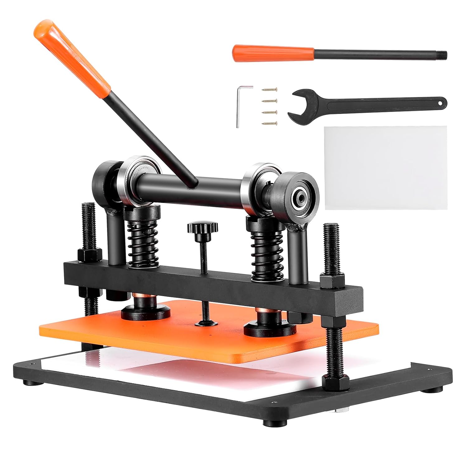 Leather Cutting Machine, 14.2 x 10.2 in Embossing Plate Manual Die Cutter, 0.47 in Pressure Stroke Leather Embossing Machine, Dual Guide Shafts Die Cut Machine for Various of Materials
