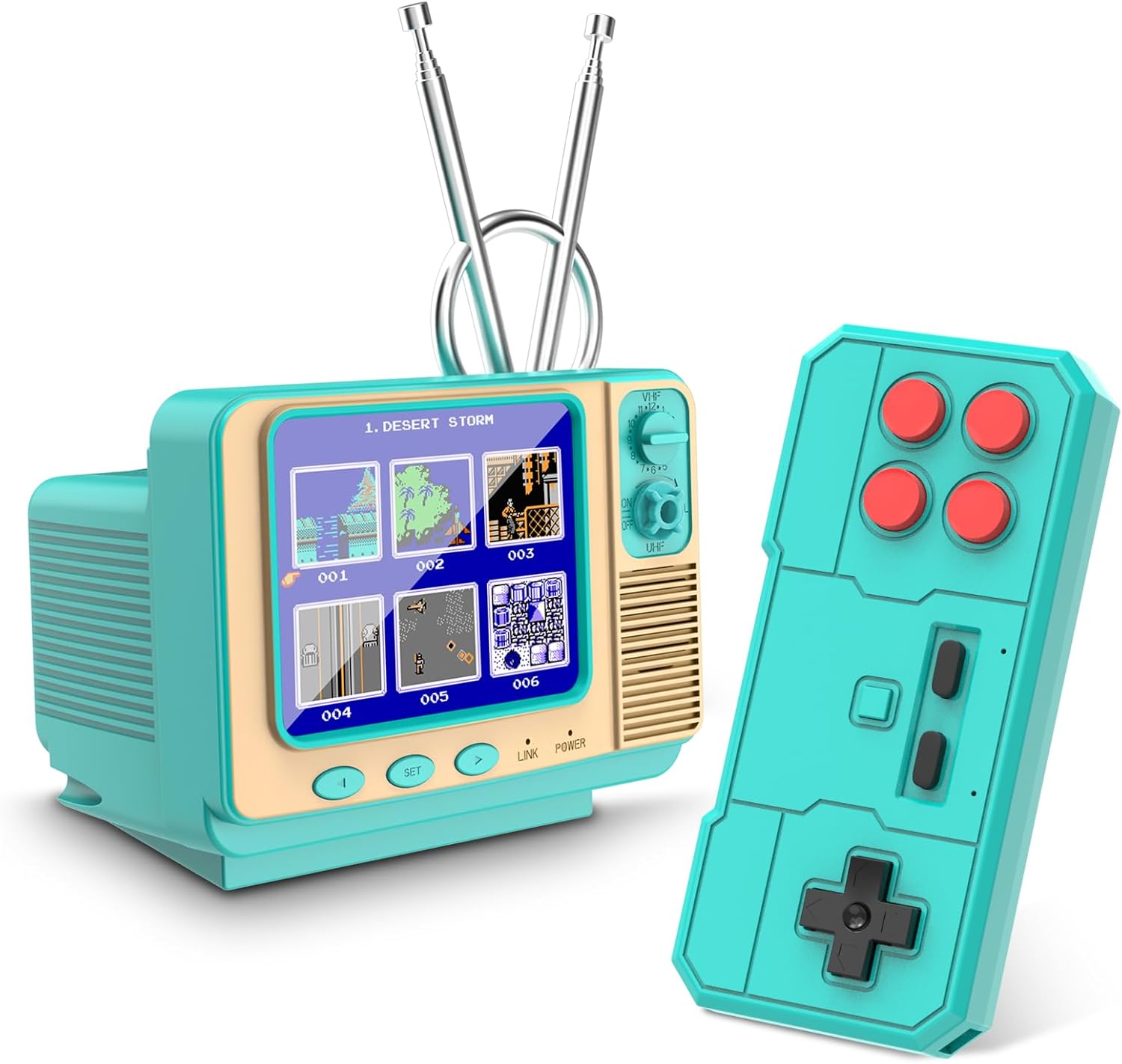 EASEGMER Handheld Games - GV300S 168 Classic Retro Video Game with 3.0 Inch Screen Electronic Mini TV Style Support Connecting TV and Two Players (Blue)