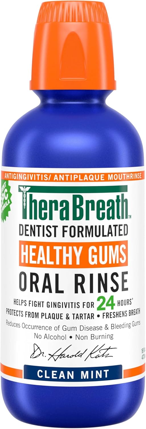 TheraBreath, Healthy Gums Oral Rinse, Clean Mint Flavor, 16 fl oz (473 ml)