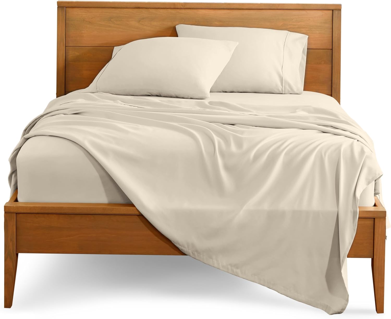 Bare Home Queen Sheet Set - Luxury 1800 Ultra-Soft Microfiber Queen Bed Sheets - Double Brushed - Deep Pockets - Easy Fit - 4 Piece Set - Bedding Sheets & Pillowcases (Queen, Sand)